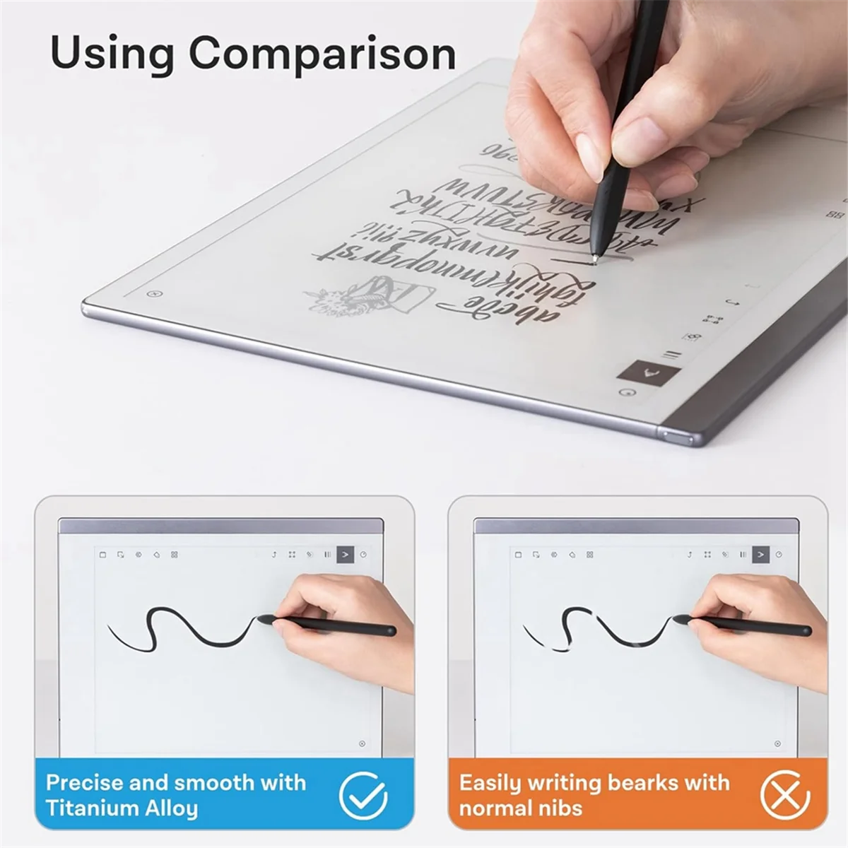 Puntas de lápiz óptico marcador de repuesto AAAE para tableta Notável 2, punta/puntas de Metal de aleación de titanio (2 piezas)