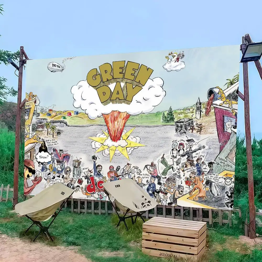 

Band G-Green Dookie D-Day Flag Decoration Outdoor Picnic Party Home Camping Party Art Hanging Banner