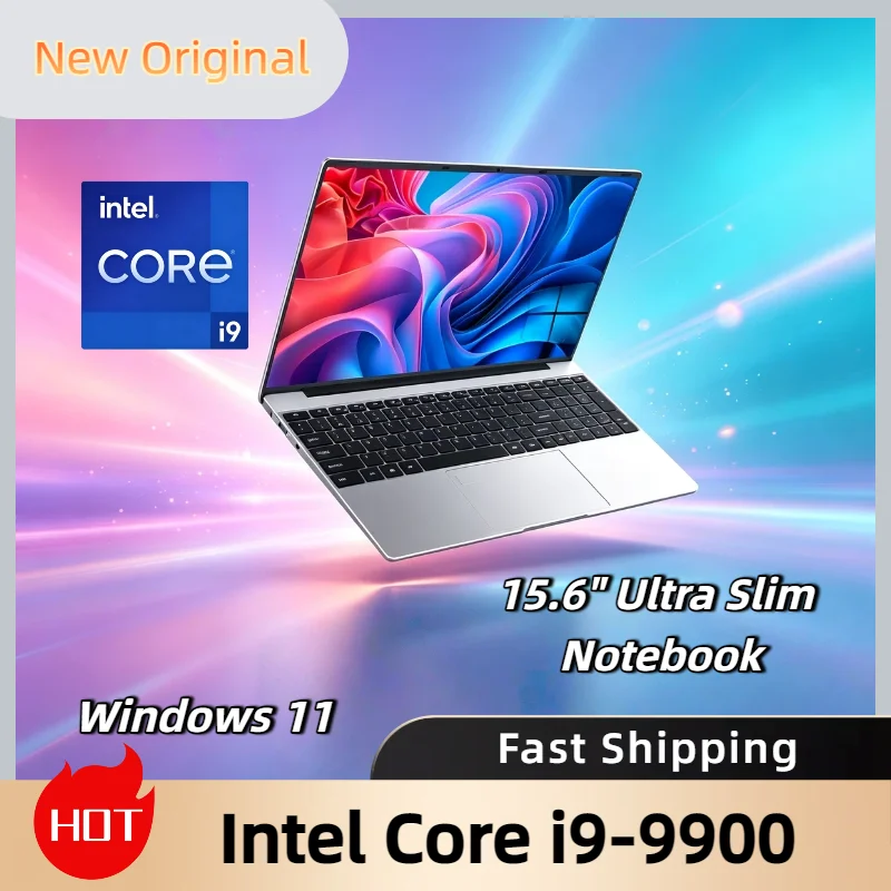 

2026 15.6 Inch Ultra Slim Laptop Windows 11 Intel Core i9 9900 32GB RAM 2TB SSD 1920x1080 HD Gaming Gamer Office
