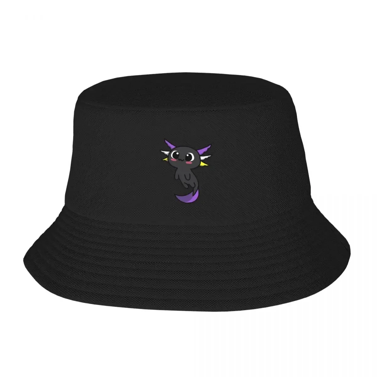 Pride Axolotl-Nonbinary Bucket Hat Sports Cap Big Size Hat |-F-| Gentleman Hat Hats Man Women's