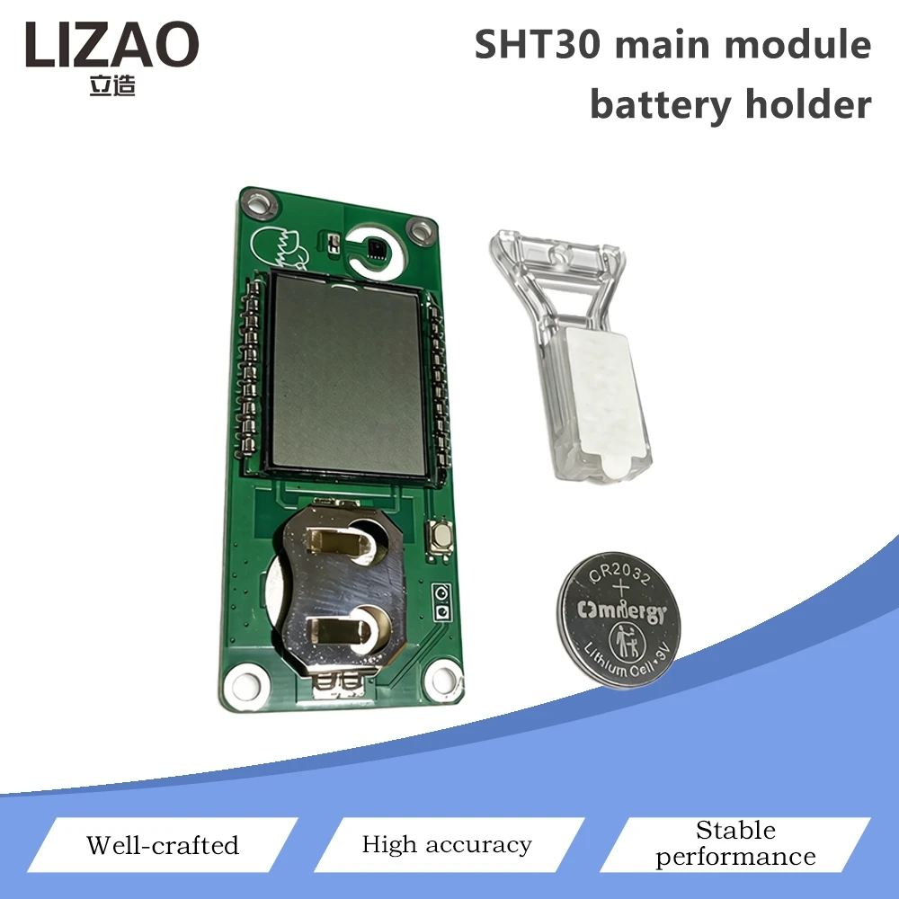SHT30 High Precision Thermo-Hygrometer Main Module CR2032 Battery Holder Digital LCD Temperature Humidity Sensor Board