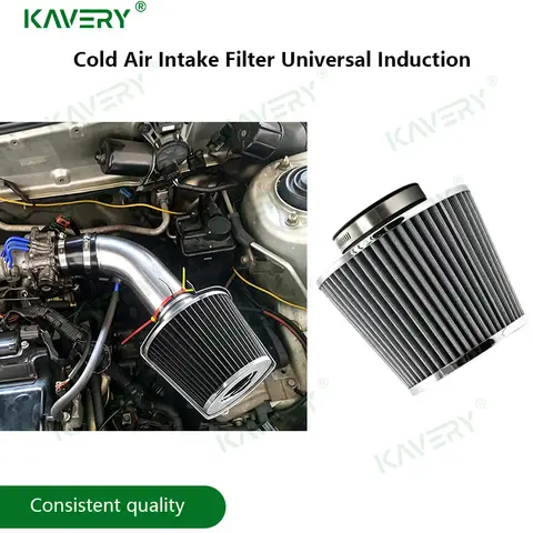 KAVERY For 76MM 3 Inch High Flow Sport Cone Air Intake Filter Universal Cold Air Induction Mesh Power Air Filter Car Accessories