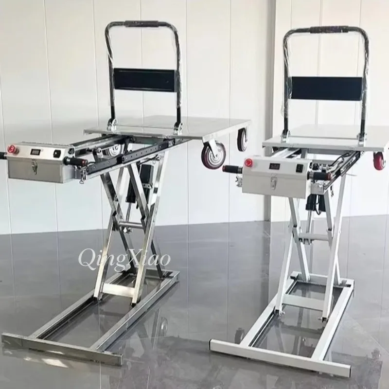 300Kg Hydraulic Portable Electric Scissor Lift Trolley Max Height 105Cm Warehouse Handling Platform Stable Durable Efficient