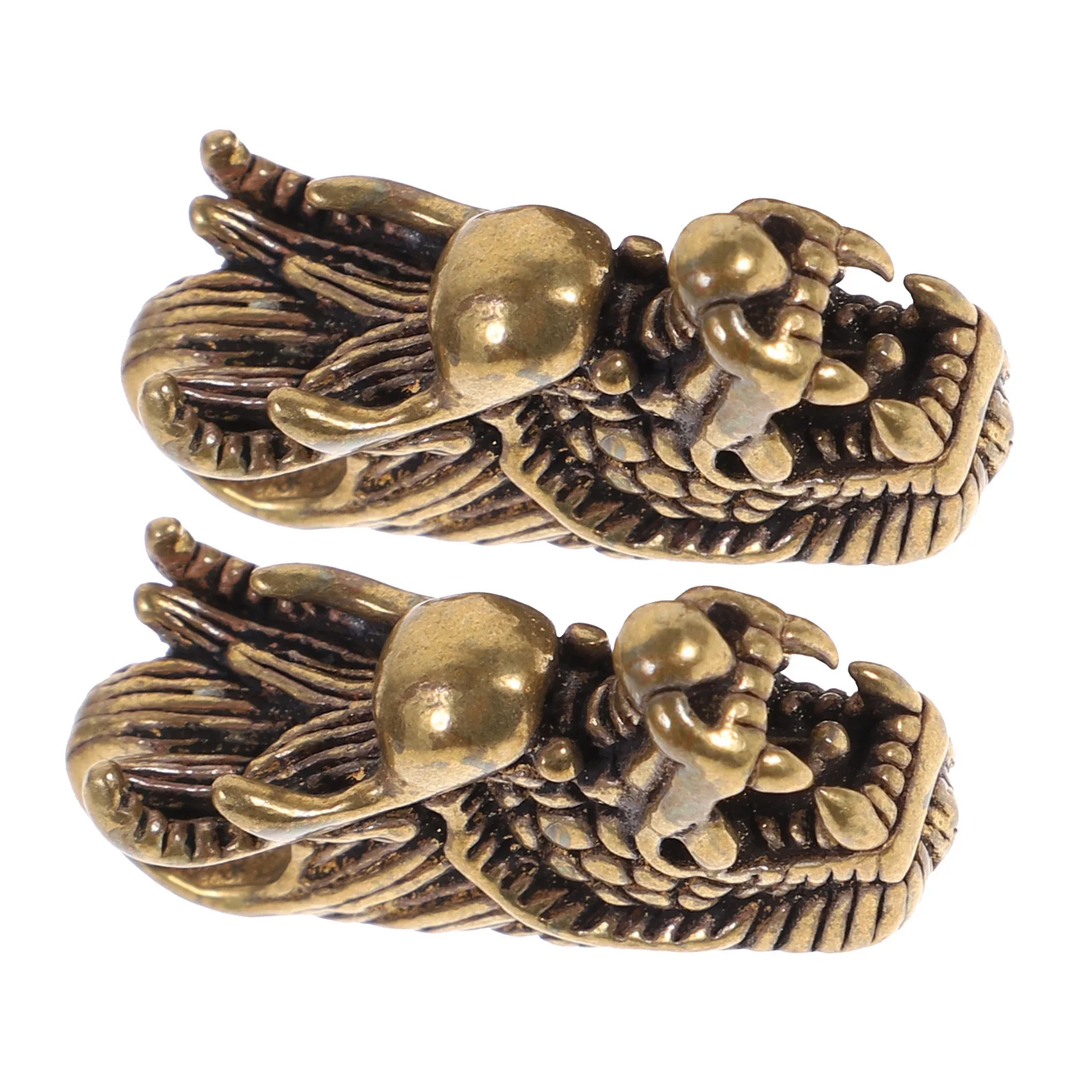 

2PCS Dragon Keychain Pendant DIY Brass Vintage Jewelry Accessories Creative Diy Brass Pendant Retro Decor