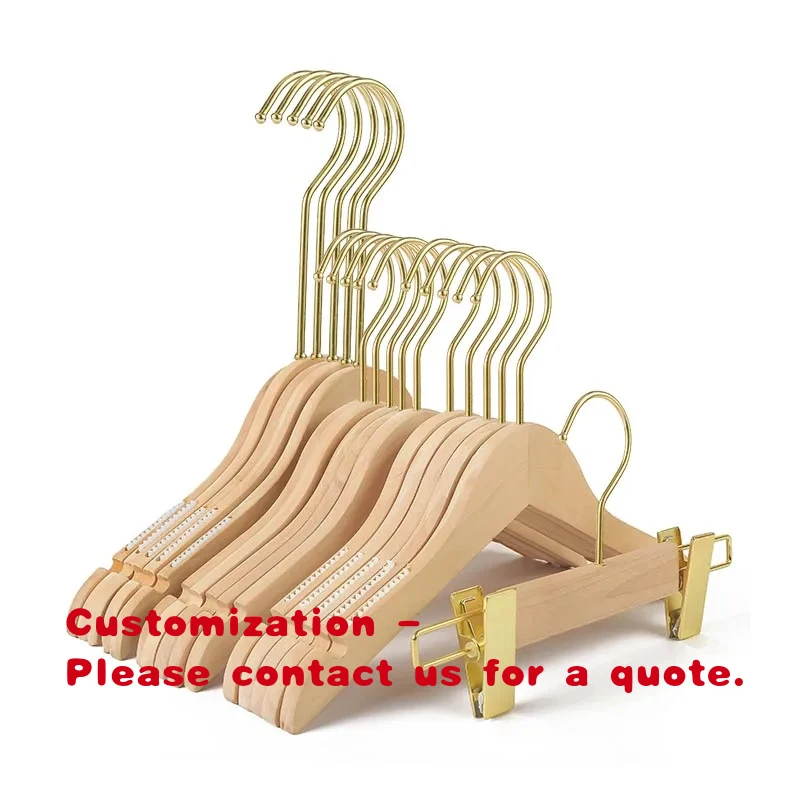 custom.Custom Fashion Cloth Hanger Natural Wood Clip Hanger Non Slip Laminated Wooden Clothes Hanger Clothing