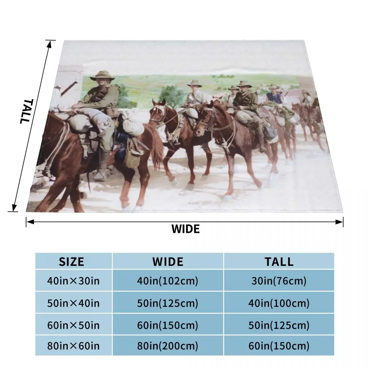 Australian Light Horse, 1918 Throw Blanket Retros Multi-Purpose Luxury Throw Decorative Throw Blankets