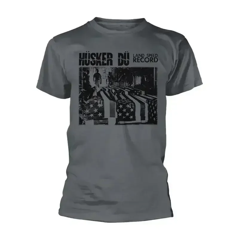 Husker Du 'Land Speed Record' Charcoal T Shirt New