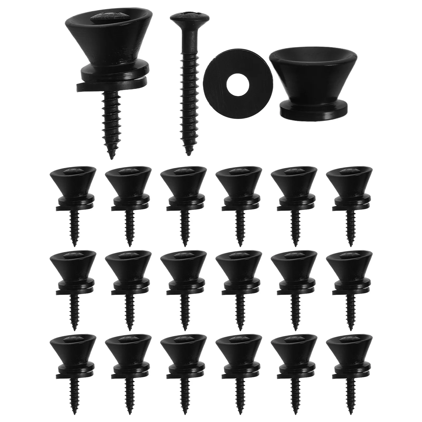 

20Pcs Guitar Strap Buttons Acoustic Anti-Slip Secure Strap Locks Easy Install Ukulele Bass End Pins Durable Alloy Guitar
