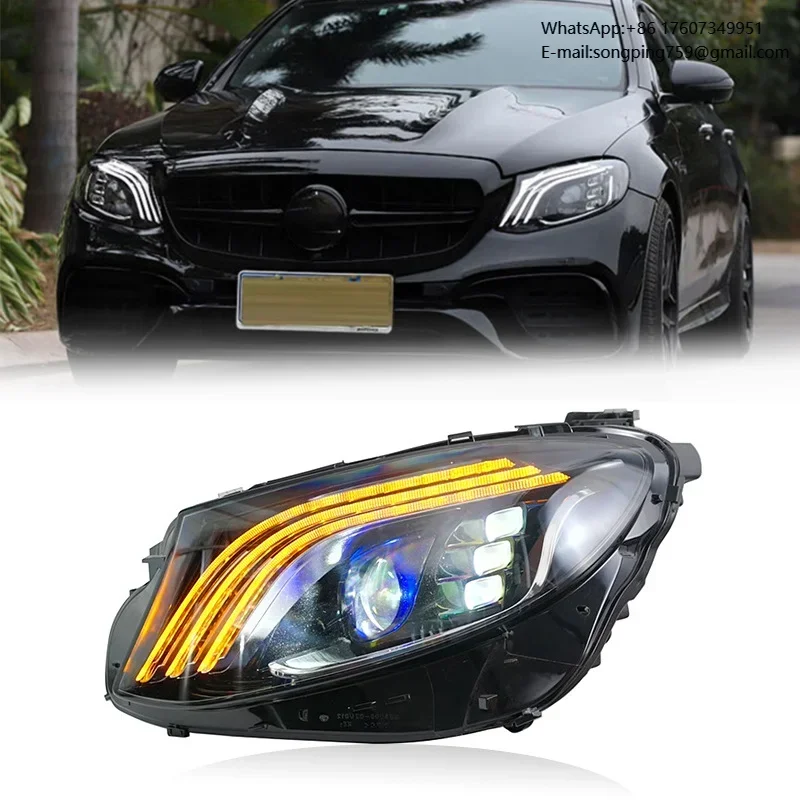 For 16-20 E-Class W213 Headlight Assemblies Modified with Maybach LED Daytime Running Lights and Flow Lights for Mercedes-Benz
