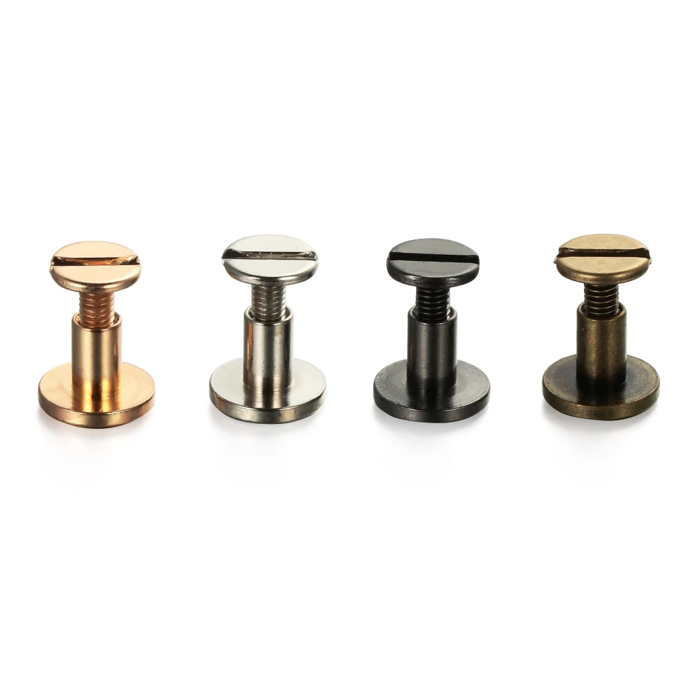 10 pcs 5/6.5/8mm Bookkeeping Clothes/Bag/Shoes Cloth Button Leather Craft Solid Nail Bolt Strap Rivets Screw Round Head Screws