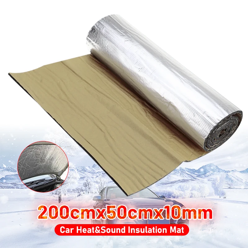 Car Sound Deadener Mat Thicken Noise Heat Deadening Soundproof Dampening Foam Mat For Auto Hood Engine Door 200cmx50cm