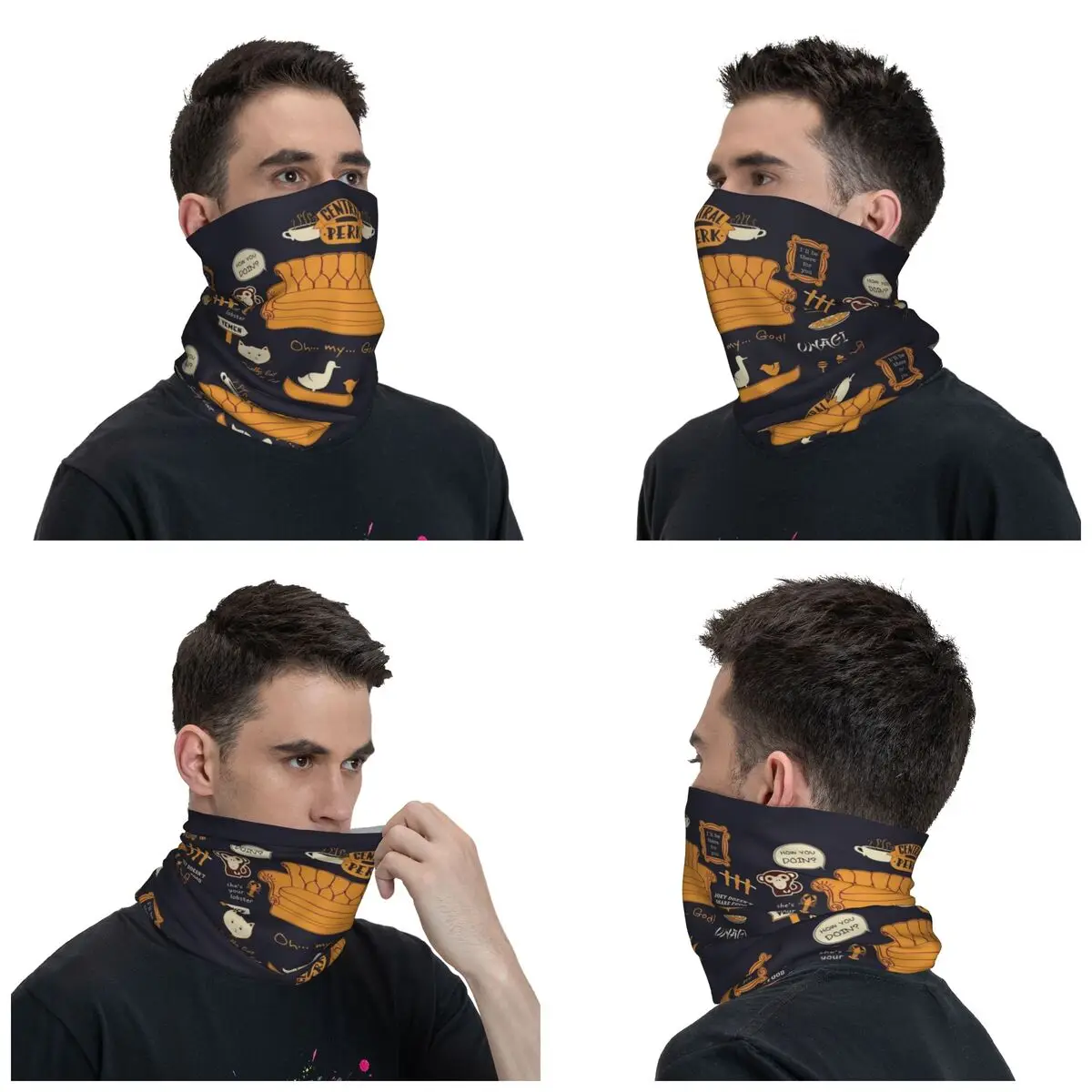 Friends Bandana Neck Gaiter Windproof Face Scarf Cover Men Women Classic TV Show Headband Tube Balaclava