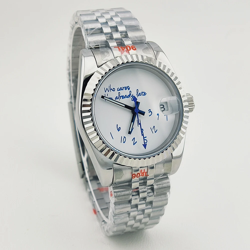 36mm/39mm nh35 Watch Men Watch No Logo Blue Dial Watches for Man Sapphire Crystal Glass NH35 Automatic Movement