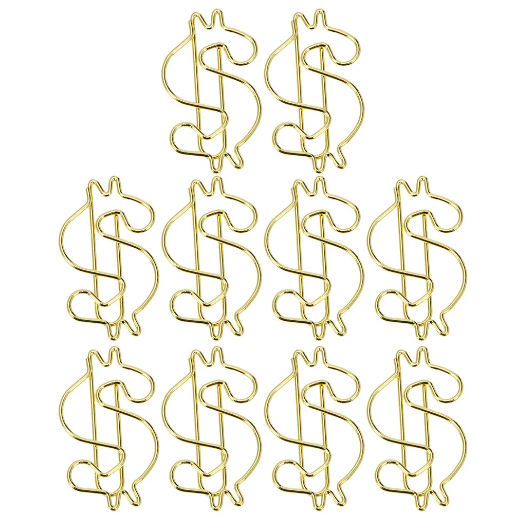 

10pcs Electroplated Gold Paper Alloy Office Supplies Decorative Binder Clips ar Design Book Page Markers Metal File