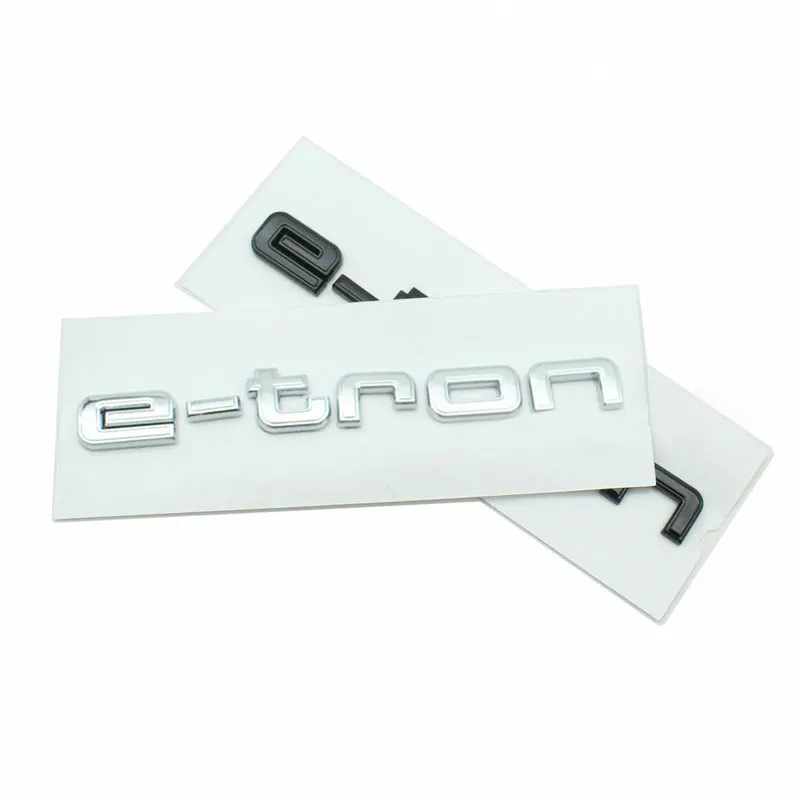 E tron badge car stickers for Audi pure electric rear mark new Audi e-tron logo sports modified rear displacement refit decals