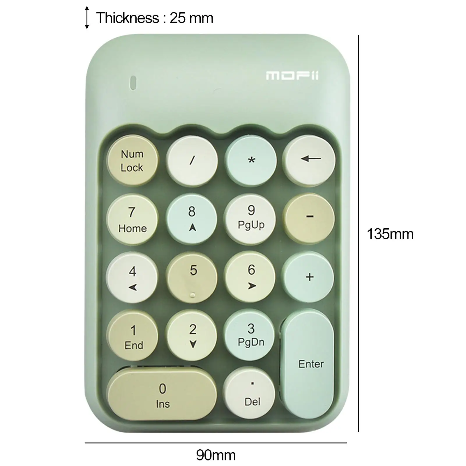 Mini teclado numérico inalámbrico portátil, almohadilla numérica de 18 teclas para portátil