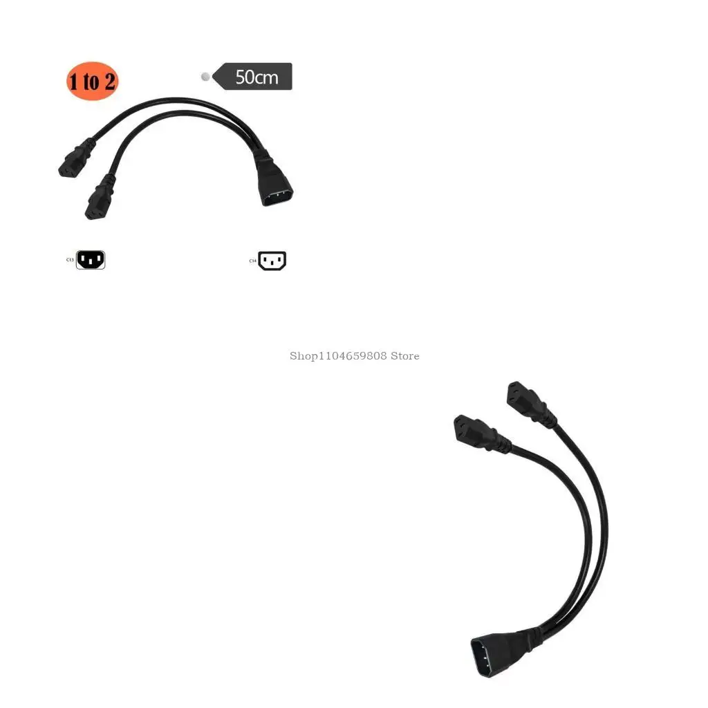 

C14 to 2x C13 Splitter Adapter Extension Power Cable Cord UPS Server 50cm