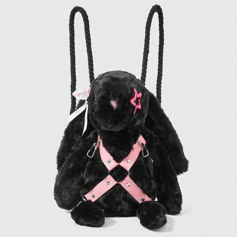 26cm Cute Rabbit Backpack Original Rabbit Crossbody Bag Fashionable Cool Doll Backpack For Girls' Birthday Gifts