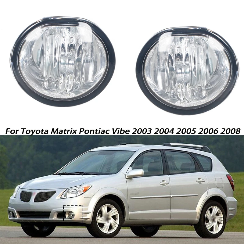 Car Front Foglight Fog lamps Clear Lens Bumper Driving Lamps For Toyota Matrix Pontiac Vibe 2003 2004 2005-2008 Auto Accessories