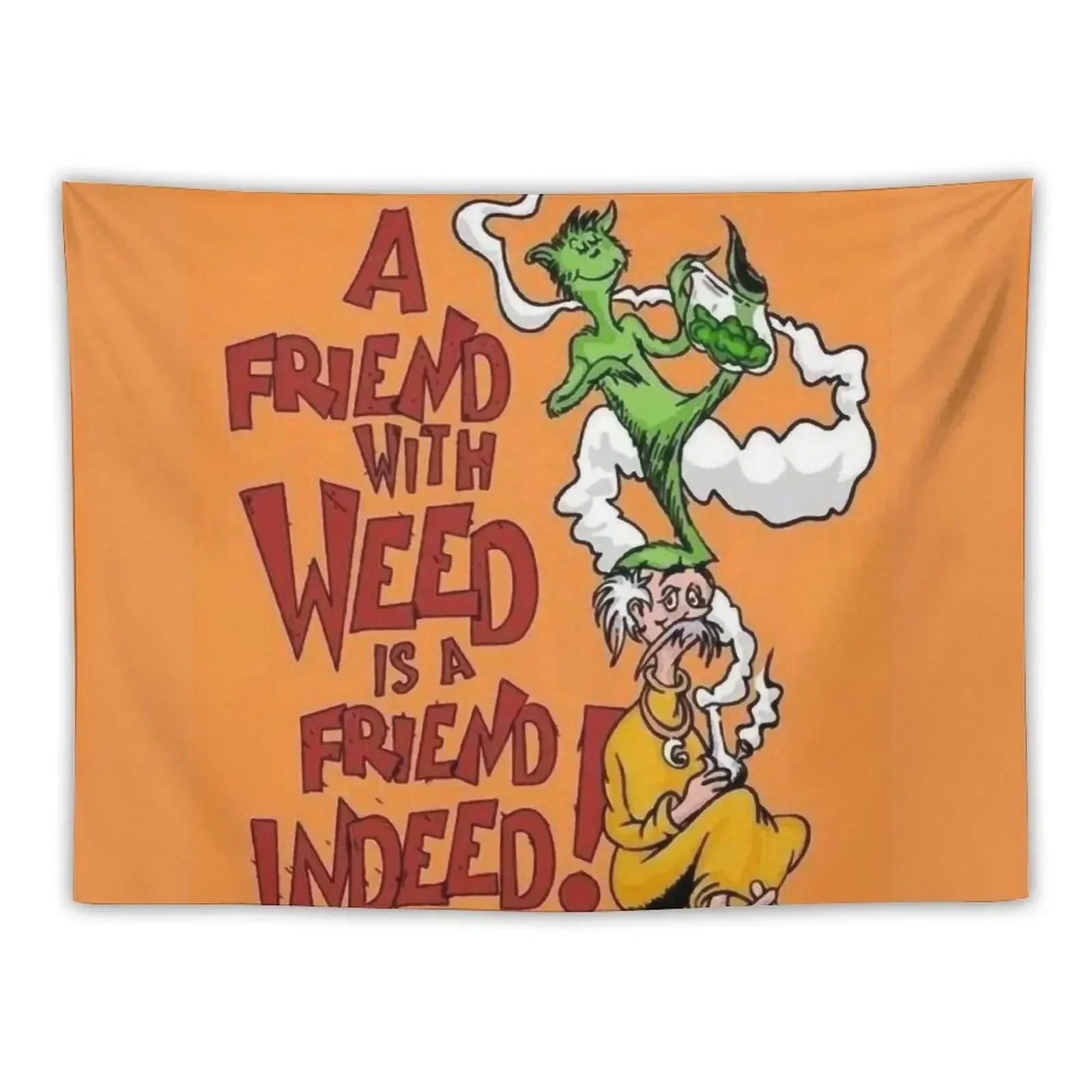 

Retro Orange Friend who Smoke is what you need Tapestry Room Decorations Carpet On The Wall Tapestry