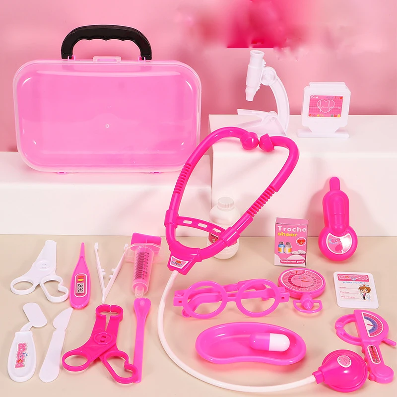 Dokter Speelgoed Set Medische Kit Tandarts Verpleegkundige Simulatie Geneeskunde Doos Stethoscoop Meisje Trolley Geschenken Kinderen Leren Educatief Speelgoed