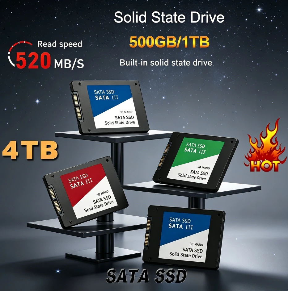 Original SATA Portable External SSD Hard Drive 3 Interface High Speed Large Capacity Storage for Laptops Desktops Phones