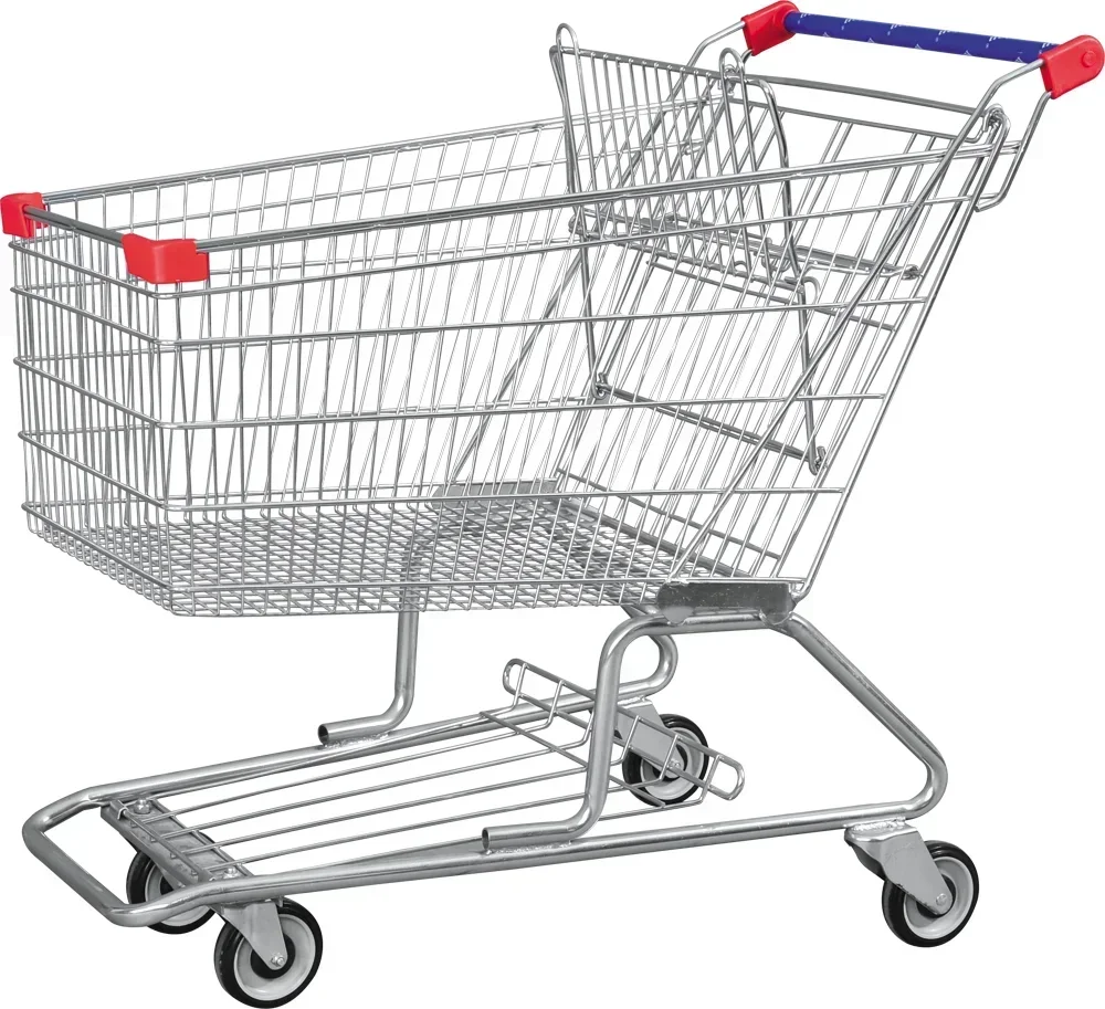 Factory Price Standard Wheel Supermarket Shopping Plastic Trolley