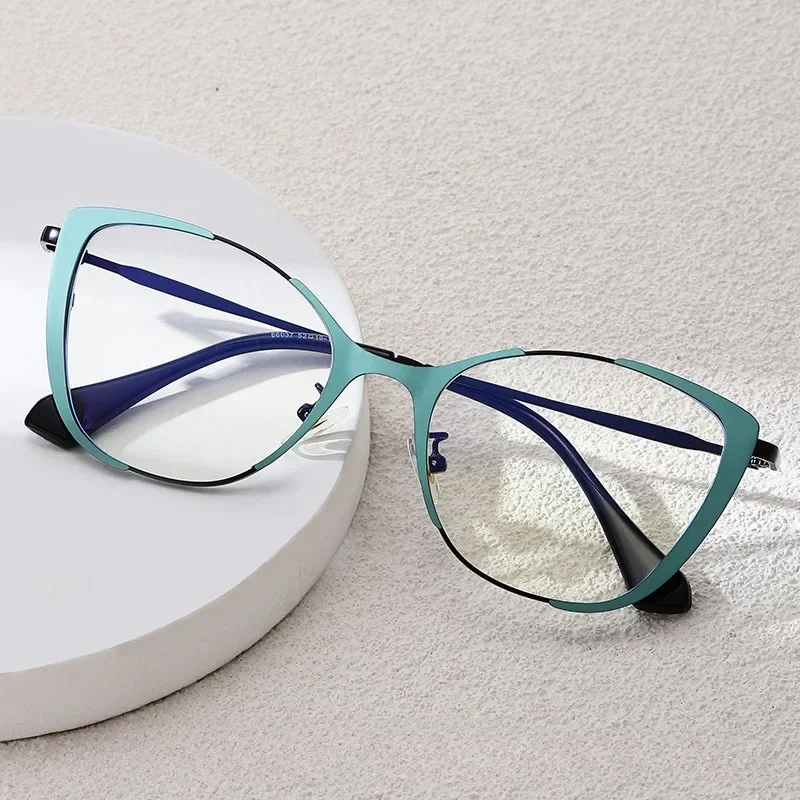 Retro Anti Blue Cat Eye Eyeglass Frame for Women New Fashion Hight Quality Luxury Brand Glasses Female Optical Spectacle Frame