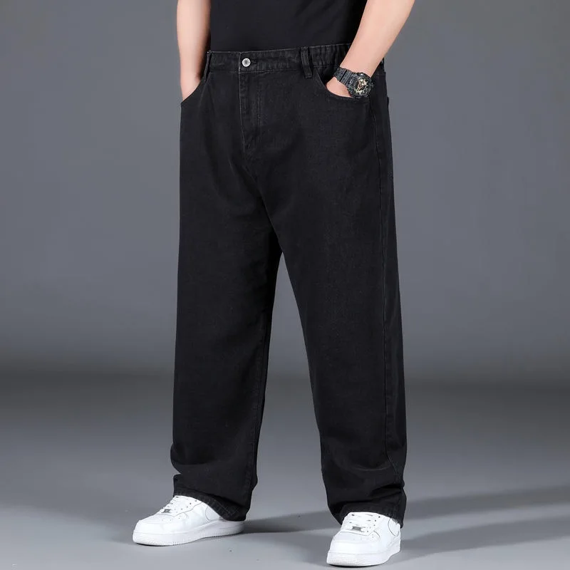 10XL Oversize Jeans Men Fashion Streetwear Plus Size Cotton Loose Jeans Pants Casual Cargo Pants Breathable Big Fat Trousers