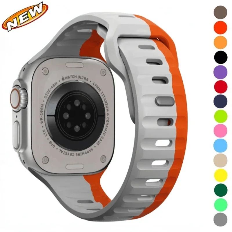 Apple Watch Ultra 3 2 1 49mm 11 10 9 8 7 46mm 45mm 41mm用シリコンストラップ ブレスレット リストバンド iWatch 6 5 4 se3 44mm 40mm コレア