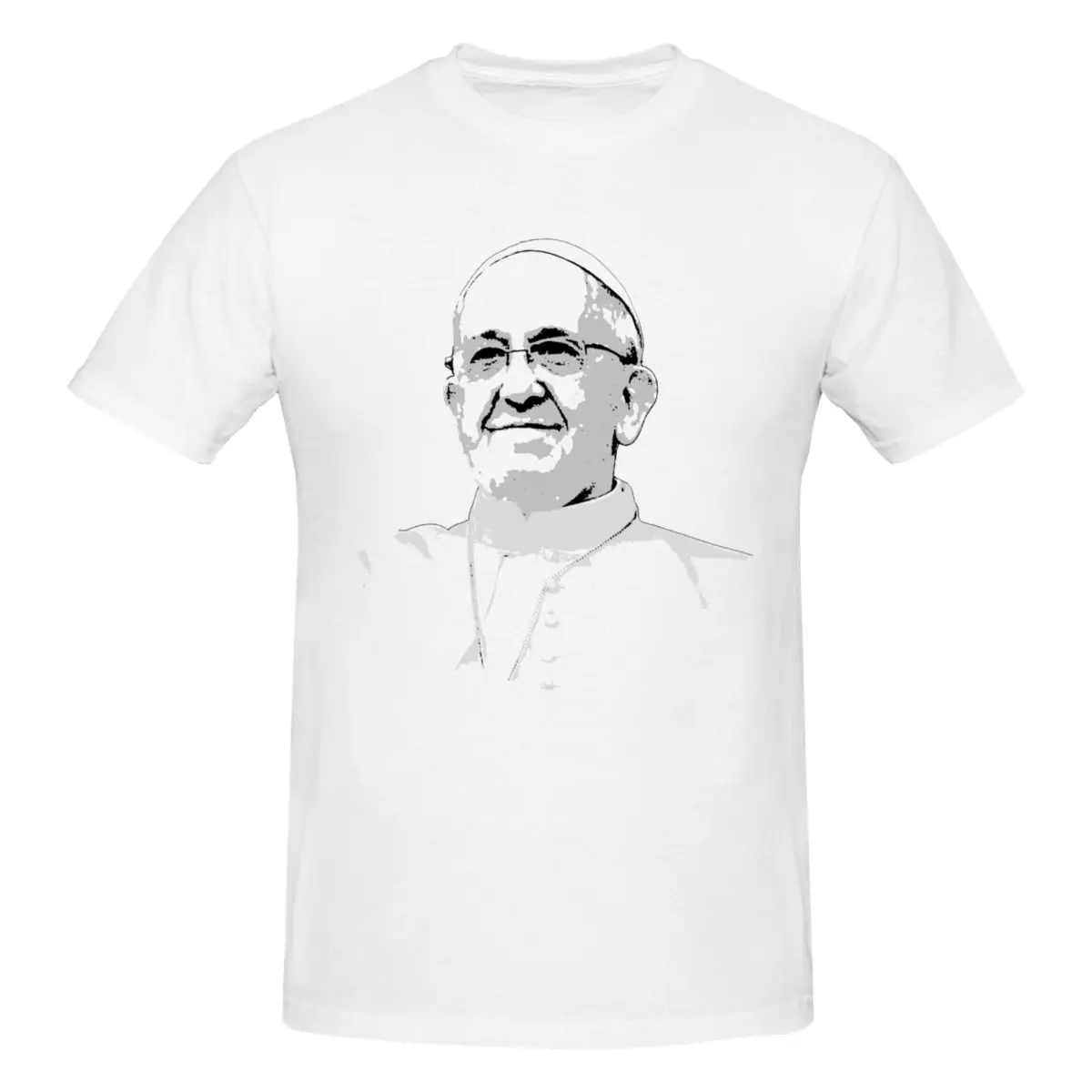 Pope Francis Men T-Shirt Classic Plus Size T Shirts Men's Round Neck Cotton Tees Short Summer Male