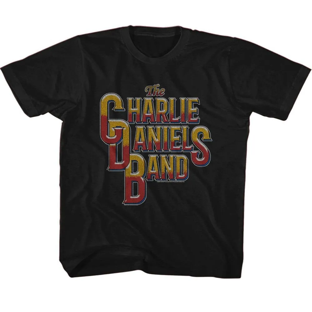 Charlie Daniels Band Vintage Style Logo Black Youth T Shirt