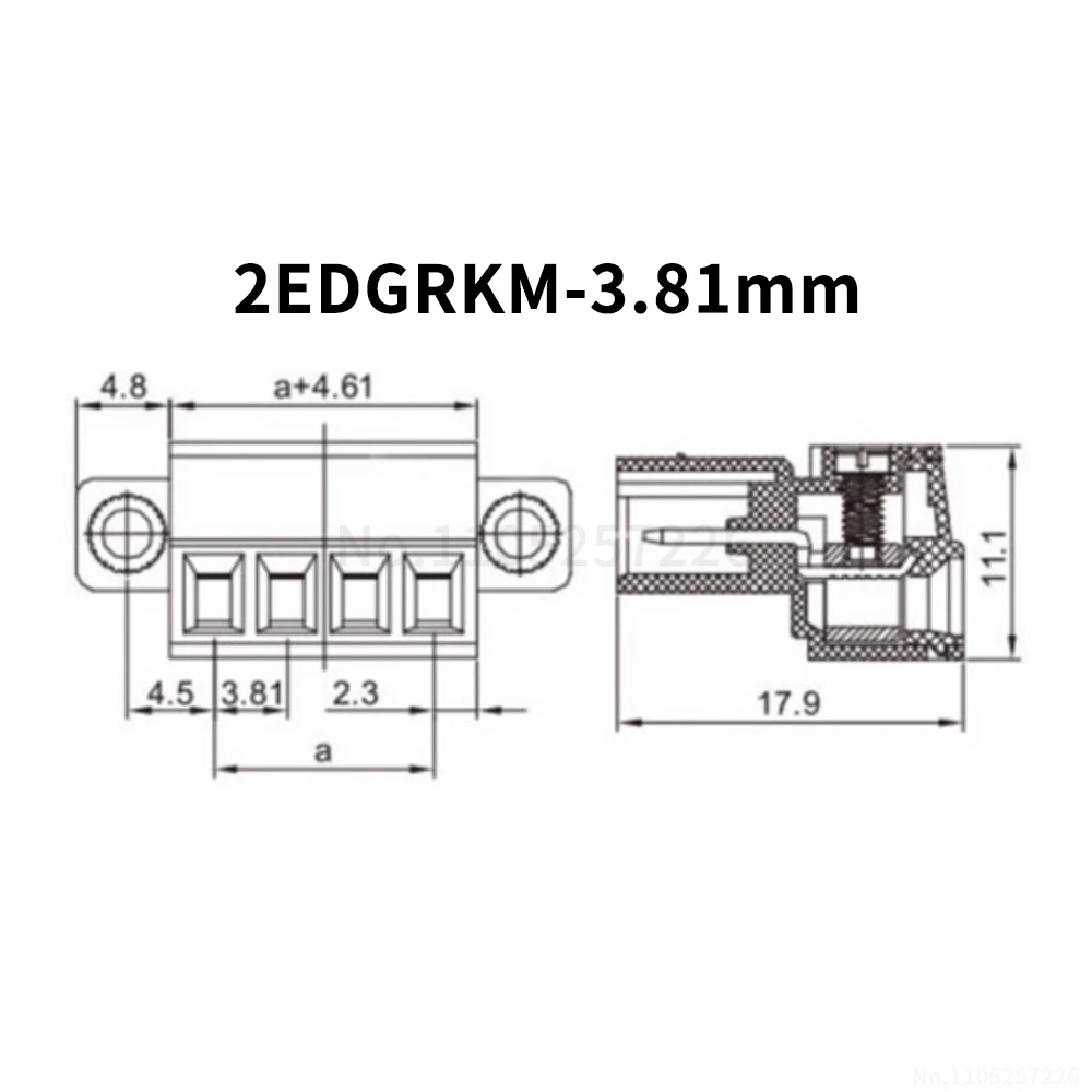 (1 pcs) KF 2EDGRKP - 3.81mm Screw-Terminal, Solderless, Mating Terminal Block Socket (Single) 15EDGRKP 2~24Pin 15EDGKPM 3.81