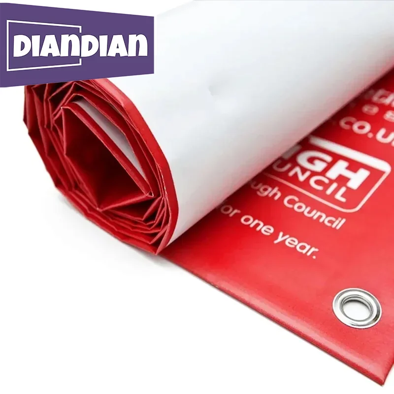 

DingDian Pvc Viny Banner Outdoor DIY LOGO Advertising Customization Spray Cloth Signboard Background Print Waterproof Sunscreen