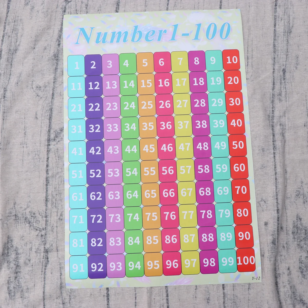 Numbers 1-100 Wall Chart Baby Education Bright Colorful Counting Poster for Preschool Learning Early Teaching Tool