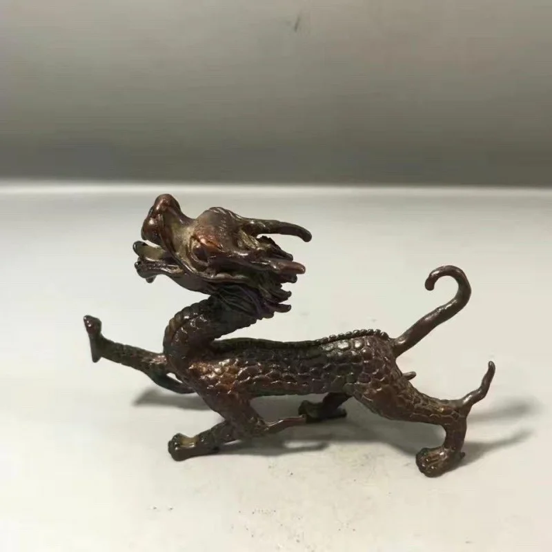 Vintage Chinese Zodiac Figurine, Green Dragon Pen Holder, Home Decorative Ornament