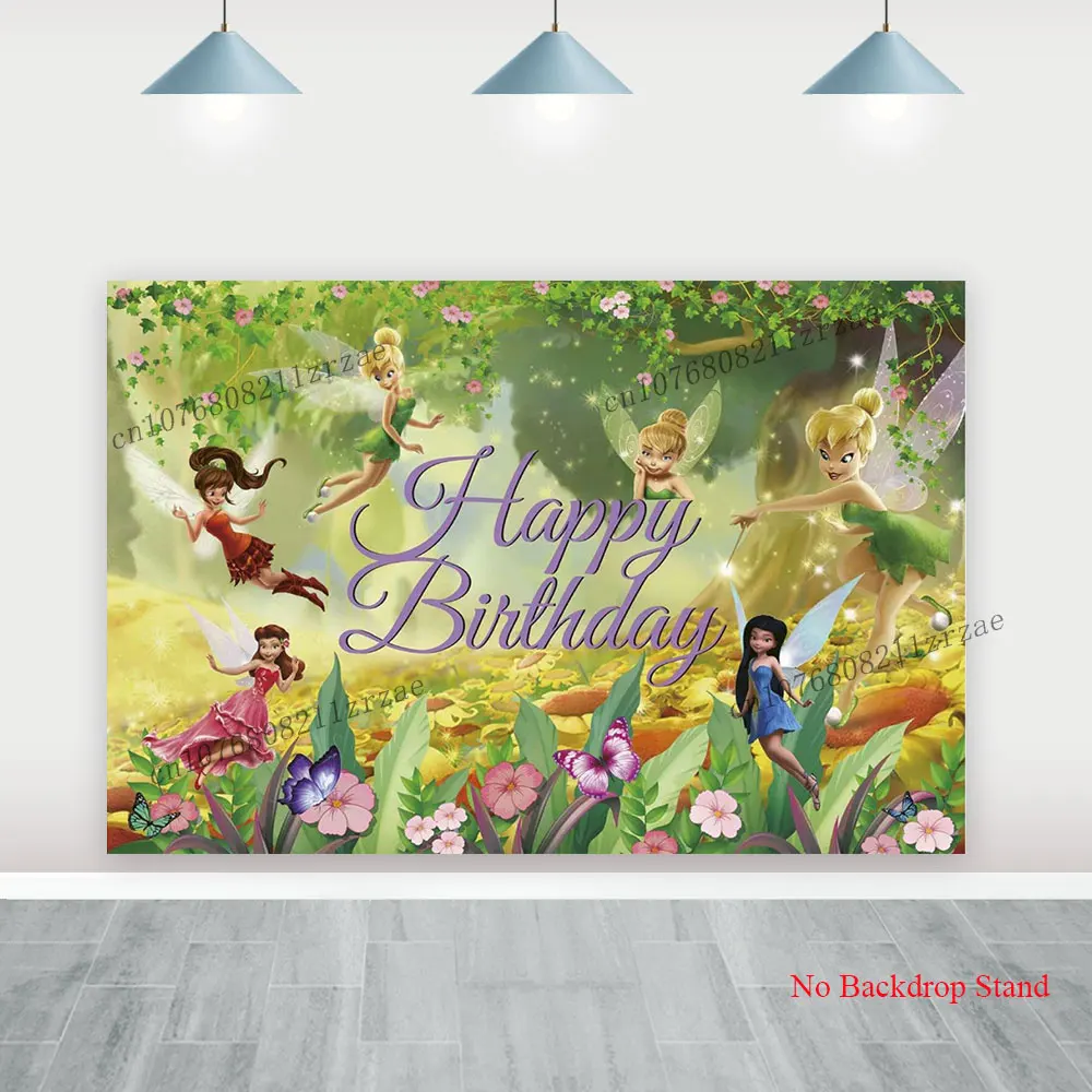 ティンカーベル背景幕 キッズ ガールズ 誕生日パーティー エルフデコレーション ベビーシャワー バナー ポスター 写真背景 壁 写真撮影小道具