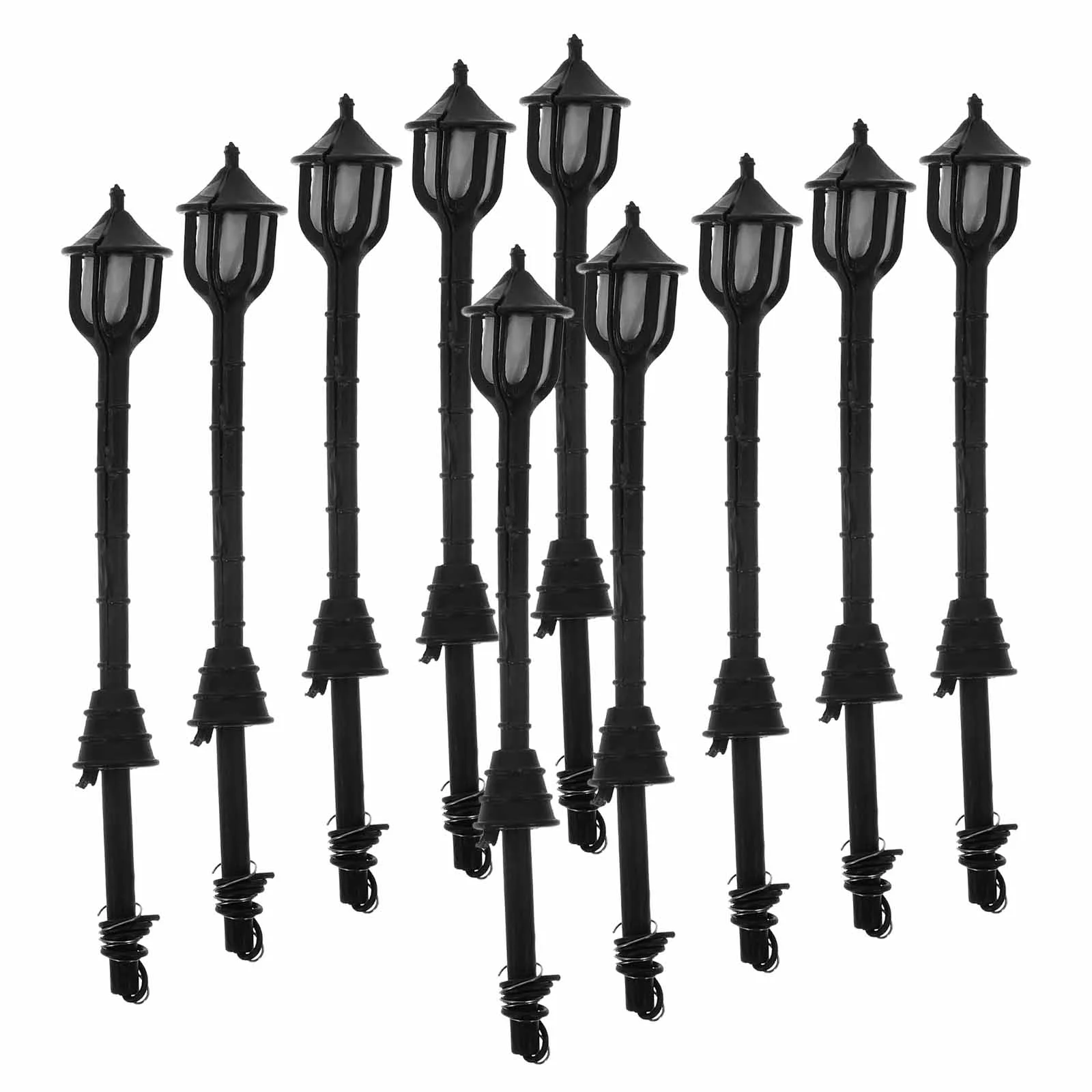 

10 Pcs Street Light Model Retro Decor Park Scene Layout Props Mini House Models