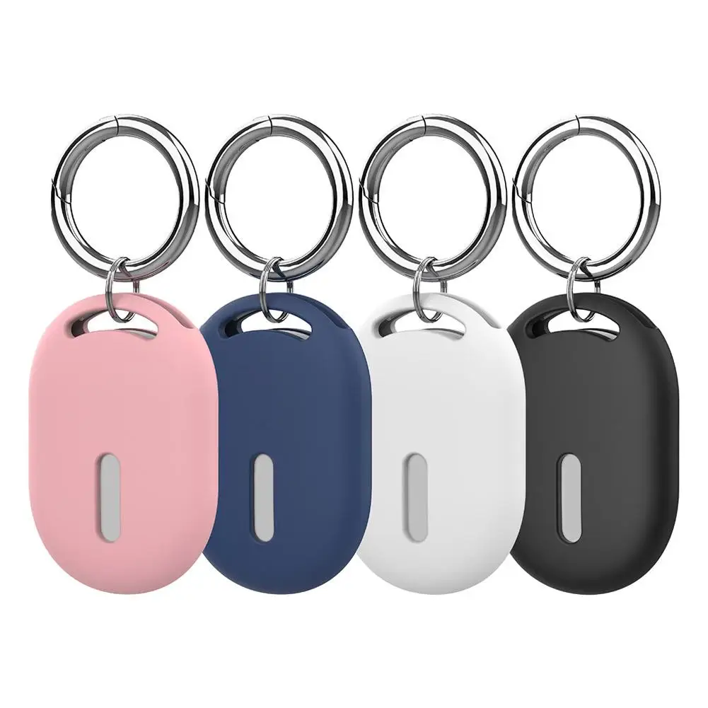 For Xiaomi Tag Locator Silicone Protective Cover Solid Color Anti-Loss Pets Locator Protector Case With Carabiner For Xiaomi Tag