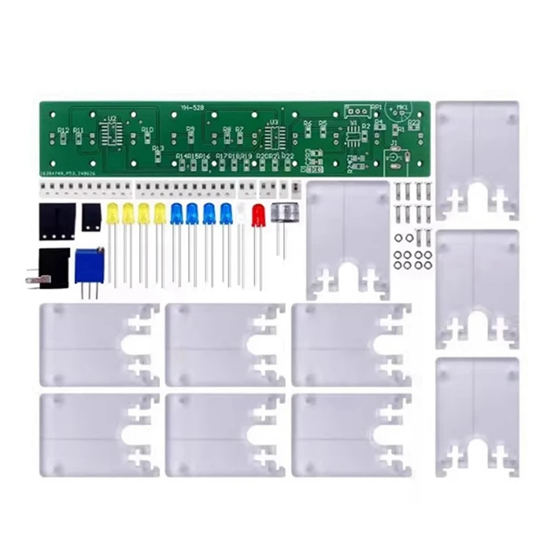 AAAN-DIY Sound Control LED Music Spectrum Electronic Kit Column Audio Display PCB Soldering Practice Kit LM358 LM339