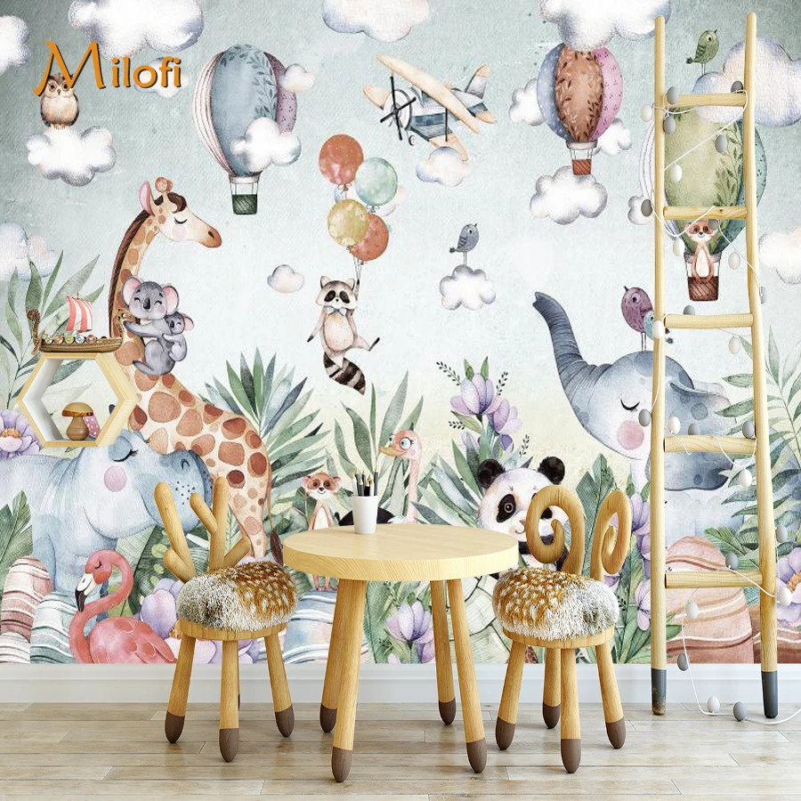 Milofi Custom Wallpaper Cartoon Animal Children's Room Wallpaper Mural Home Decoration