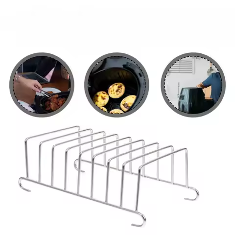 Stainless Steel Versatile Cooking Rack Use As Toast Stand Bread Rack Baking Grid Pizza Plate Grill Pot and Air Fryer Tool