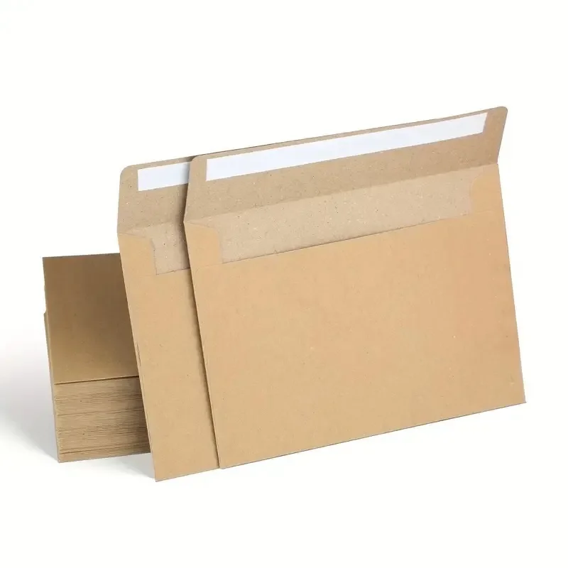 50pcs Envelopes Kraft Brown Paper 184x134mm Autohesion Postcard Giftbox Packaging Storage Business Supplie Wedding Invitations