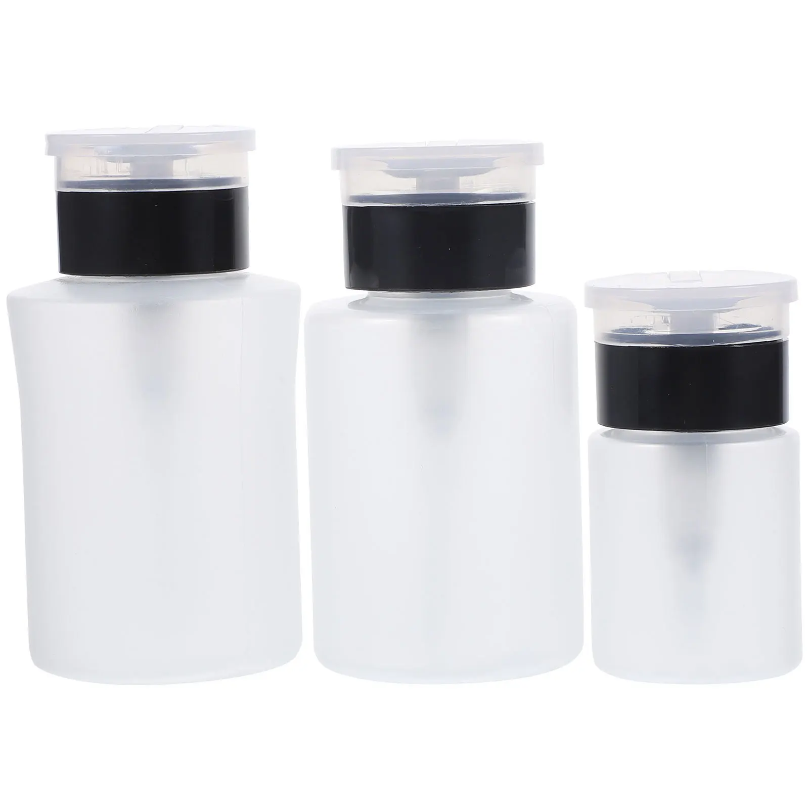 3 szt. Pompki dozujące z naciskiem, puste butelki wielokrotnego użytku na zmywacz do paznokci, kosmetyki, płyny do pielęgnacji skóry, pojemniki podróżne