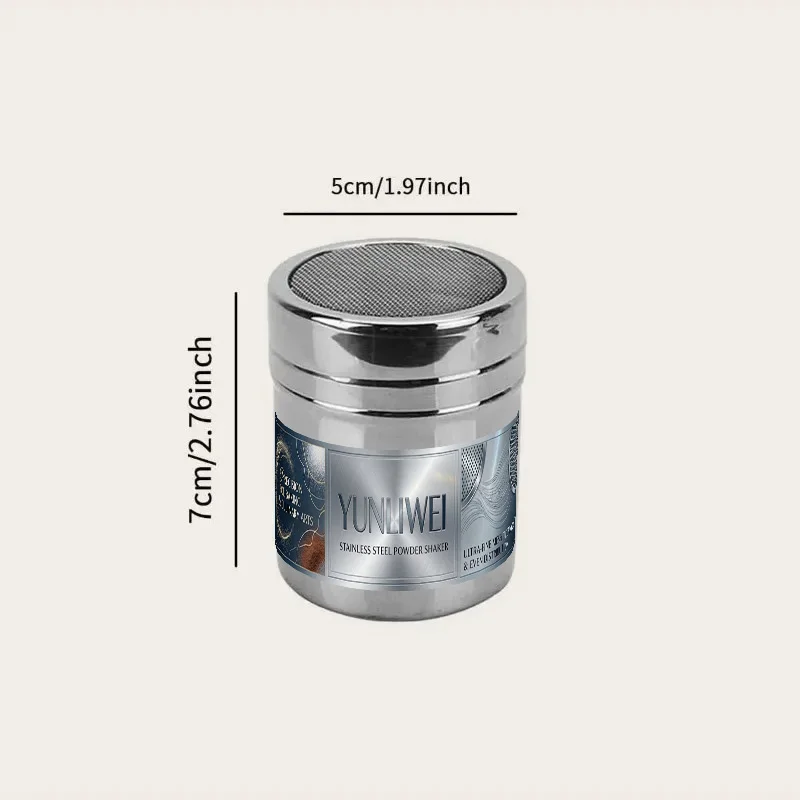 YUNLIWEI Stainless Steel Coffee Cocoa Powder Shaker Fine Mesh Flour Sifter Icing Sugar Dispenser Cinnamon Dredge Baking Tool