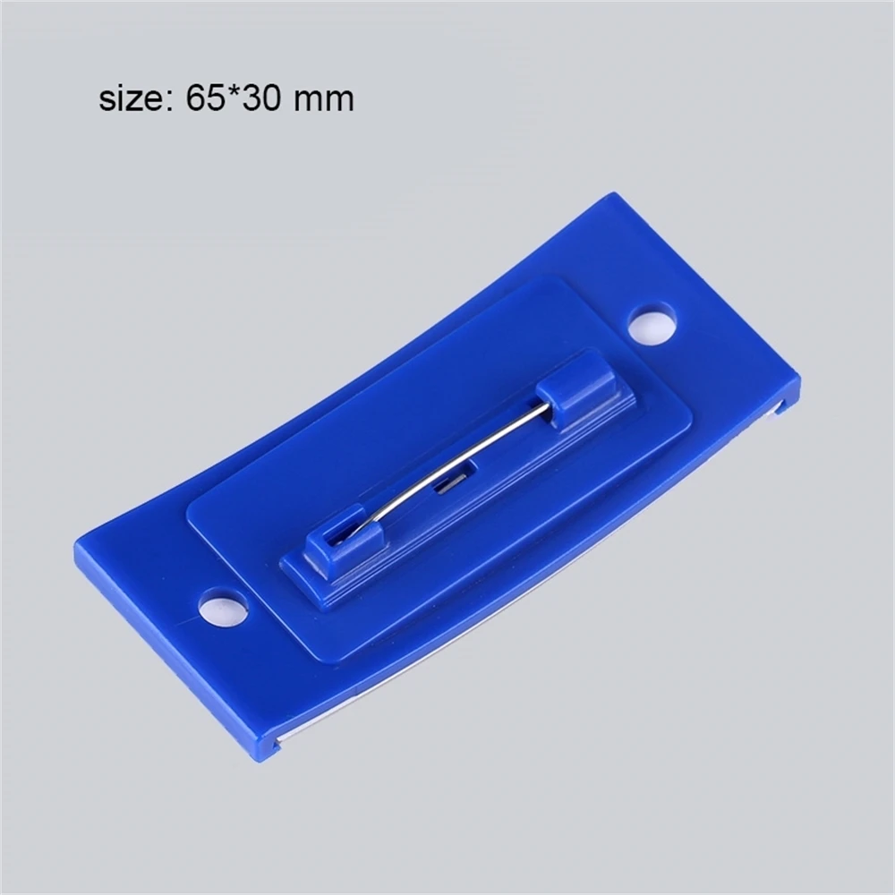 65*30mm Plastic Abs Colorful Reusable Pin Employee Name Badges Holder