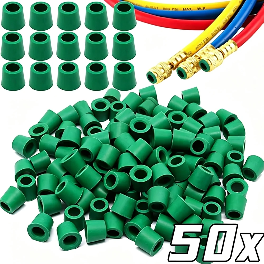 A/C O-Ring Seal Kit Rubber Gasket Car Air Conditioning System Repair Tool 1/4 Inch Charging Hose Manifold Replacement Part Green