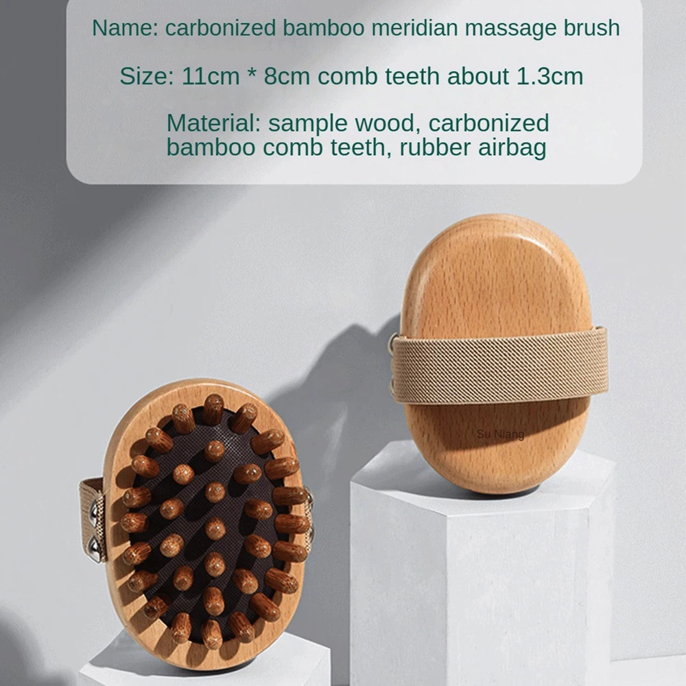 Soothing Wooden Essential Oil Spa Air Cushion Massage Hair Comb Scalp Massage Brush Body Massager Body Anti Cellulite Brush