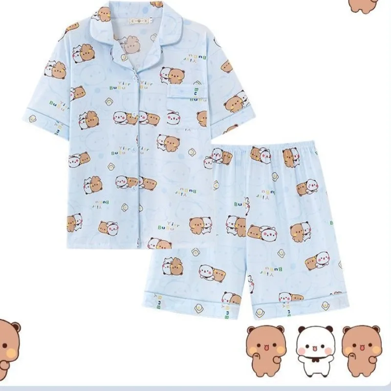 Kawaii Anime bubu dudu Pigiama Set Morbido e confortevole Uomo Donna Indumenti da notte Pigiama allentato in cotone Completo per la casa allentato Regalo di compleanno