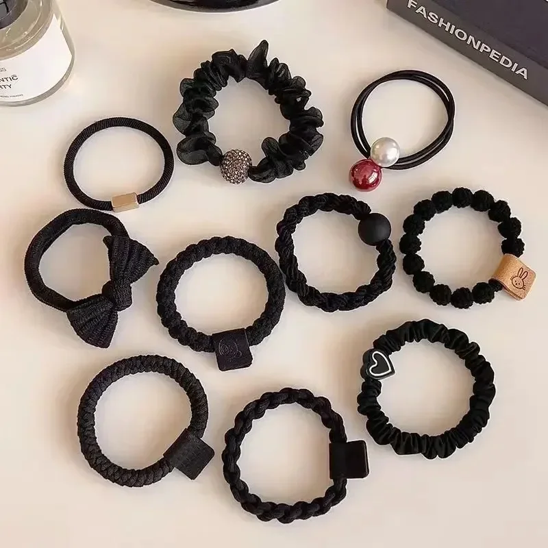 الكورية حجر الراين الشعر حبل غطاء الرأس مزاجه فتاة المطاط الفرقة الشعر قرصة مجموعة إكسسوارات الشعر